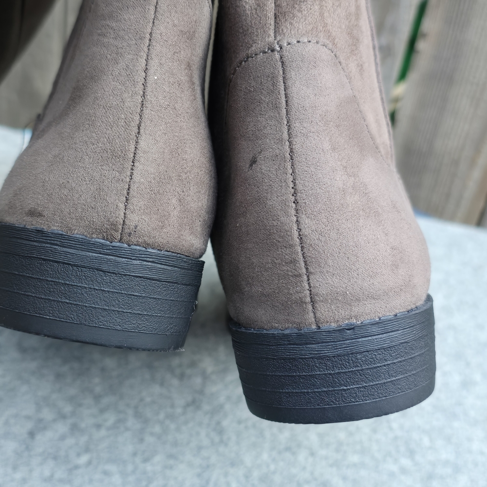 Style & Co.Style Womens Hayley Faux Suede Zipper Riding Boots Taupe Sz 6.5 - Picture 10 of 13